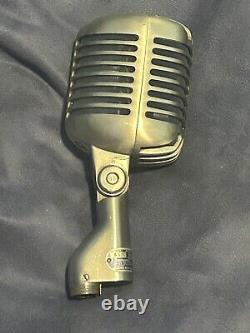 1950s Shure Unidyne 55S ELVIS Microphone BLUE SILK & BADGE- Fix Solder Plug