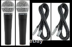 (2) New Shure SM58 Vocal Mics & Cables Authorised Dealer Make Offer Buy It Now