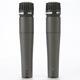 2 Shure Sm57 Dynamic Cardioid Microphones With Clips & Case #45405