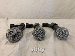 (2) Shure SM58, (1)SM48 Dynamic Handheld Vocal Microphone with Shure Bag and Mount