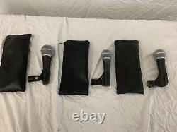 (2) Shure SM58, (1)SM48 Dynamic Handheld Vocal Microphone with Shure Bag and Mount