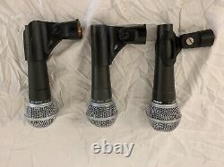 (2) Shure SM58, (1)SM48 Dynamic Handheld Vocal Microphone with Shure Bag and Mount