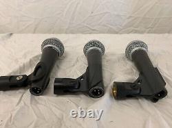 (2) Shure SM58, (1)SM48 Dynamic Handheld Vocal Microphone with Shure Bag and Mount