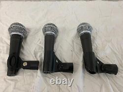 (2) Shure SM58, (1)SM48 Dynamic Handheld Vocal Microphone with Shure Bag and Mount