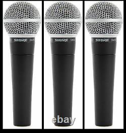 (3) New Shure SM58 Vocal Mics & Cables Authorised Dealer Make Offer Buy It Now