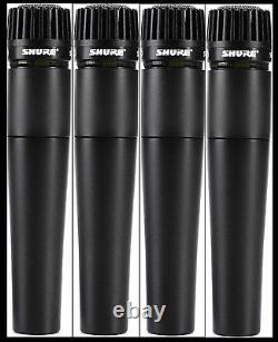 (4) New Shure SM57 Mics with Cables Authorised Dealer Make Offer Buy It Now