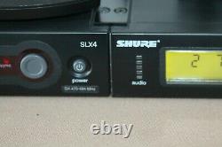 LOT 2 SHURE SLX4 + 2 MX890 WIRELESS MICROPHONE TRANSMITTER G4 470-494MHz
