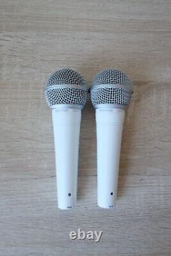 Lot Of 2 Shure SM48 Cardioid Dynamic Microphone White Special Edition Rare