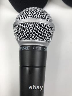 Lot of 2 Shure SM58 Wired Dynamic Cardioid Microphones, Tested, Working