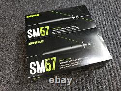 Pair of Shure SM57 LO-Z Dynamic Microphones + A56D Drum/Snare Mounts