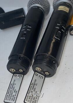 Pair of Shure SM58 Microphone T2 Vocal Artist Transmitter Wireless