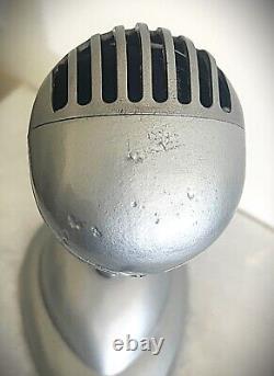 Restored 1940's Shure 55C Dynamic Microphone, sounds smooth withstand & cable