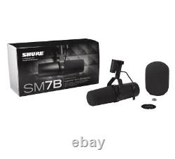 SHURE SM7B Cardioid Dynamic Studio Vocal Microphone with windscreen and stand moun