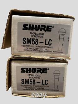 Set Of 2 Shure SM58-LC Wired Unidirectional Dynamic Microphone Not Tested