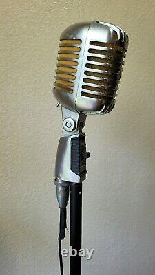 Shure 55SW Dynamic Mic with Cable and Stand TESTED AND WORKS