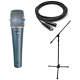 Shure Beta 57a Dynamic Mic Bundle- Shure Beta 57a Boom Stand And Xlr Cable