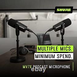 Shure MV7 Cardioid Dynamic Vocal / Broadcast Microphone USB and XLR Outputs NEW