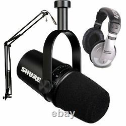 Shure MV7 Pro XLR/USB Microphone Broadcast Podcast Bundle Black