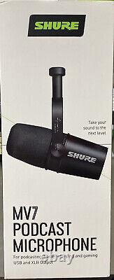 Shure MV7 USB Podcast Home Recording Dynamic USB Microphone Black New