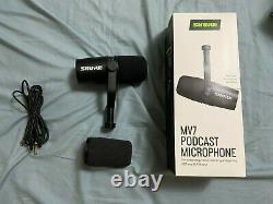 Shure MV7 USB/XLR Microphone + Shure RK345 Windscreen + Braided Cable