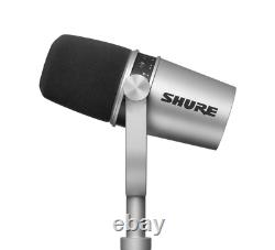 Shure MV7 USB and XLR Dynamic Microphone Silver, New