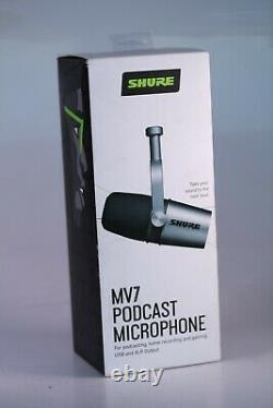 Shure MV7 USB and XLR Dynamic Microphone Silver, New