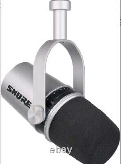 Shure MV7s Silver Dynamic Cardioid Podcast Microphone USB XLR SEALED