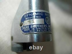 Shure Model 51 Dynamic Microphone 1950's Vintage Art Deco MIC In Great Condition