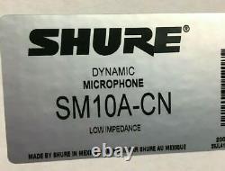 Shure Professional Unidirectional Head Worn Dynamic Microphone SM10A-CN NIB