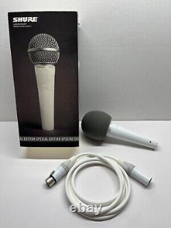 Shure SM48W-LC SM48 White RARE Limited Ed Microphone Mic Clip XLR Neutrik Cable