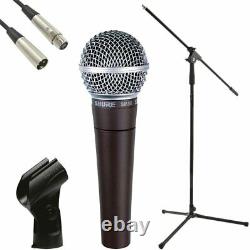 Shure SM58 Dynamic Vocal Mic with Boom Mic Stand and 6m 3-pin XLR Cable