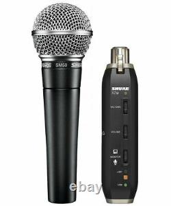 Shure SM58-X2u Cardioid Dynamic Vocal Microphone Mic & XLR-to-USB Adapter