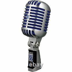 Shure Super 55 Deluxe Supercardioid Dynamic Vocal Mic, Chrome with Blue Foam