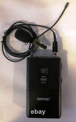 Shure wireless SLX1-H5 body pack transmitter with lapel Microphone
