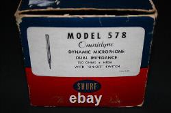 VTG Set of 2 SHURE Brothers Omnidyne Dynamic Microphone Dual Impedance Model 578