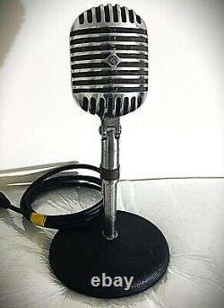 Vintage 1940's Fatboy SHURE 55C Dynamic Microphone, withstand, original, works