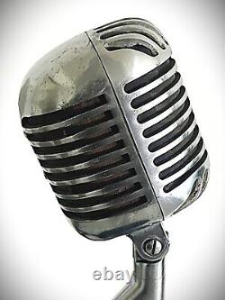 Vintage 1940's Fatboy SHURE 55C Dynamic Microphone, withstand, original, works