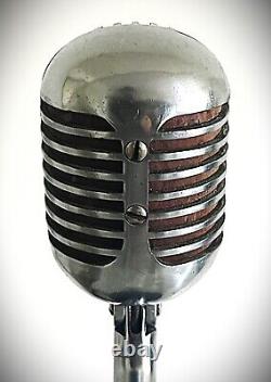 Vintage 1940's Fatboy SHURE 55C Dynamic Microphone, withstand, original, works