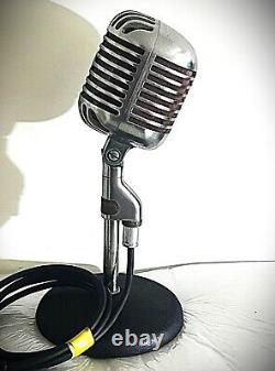 Vintage 1940's Fatboy SHURE 55C Dynamic Microphone, withstand, original, works