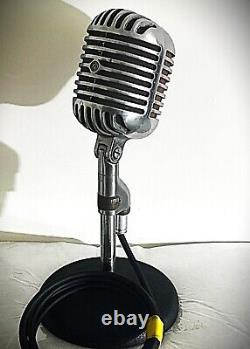 Vintage 1940's Fatboy SHURE 55C Dynamic Microphone, withstand, original, works