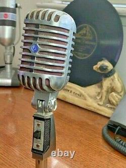 Vintage 1950's SHURE 55SW Dynamic Microphone withdesk stand / upgraded sound
