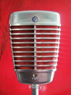 Vintage 1950's Shure 51 Dynamic microphone w period Turner stand Nat King Cole