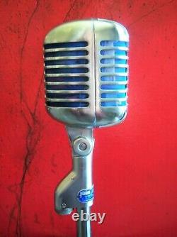 Vintage 1958 Shure Brothers 55S dynamic cardioid microphone w Atlas DS-5 stand