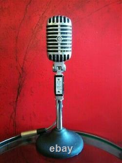 Vintage 1960's Shure 55S dynamic cardioid microphone old Elvis w cable 55 556S