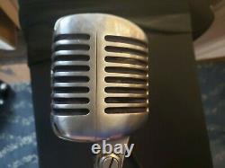 Vintage 1960's Shure 55S dynamic cardioid microphone old Elvis w cable cannon