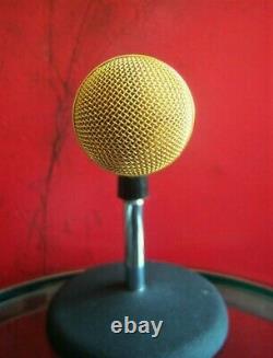 Vintage 1970's Shure PE56D Dynamic cardioid microphone gold w accessories # 2
