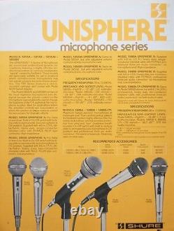 Vintage 1970's Shure PE585V / 585SAV Dynamic cardioid microphone Hi Z w extras