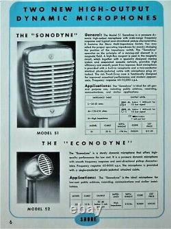 Vintage RARE 1950's Stromberg DY1248CL / Shure 51 Dynamic microphone w cable