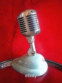 Vintage RARE 1960 Webster SS667 / Shure 55 S dynamic cardioid microphone w stand