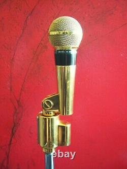 Vintage RARE 1970's Shure PE566 Dynamic cardioid microphone gold w accessories